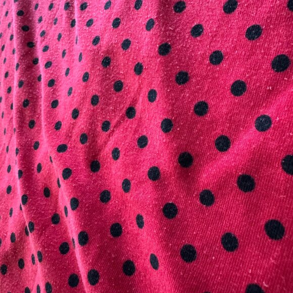 In Bloom Womens Pajama Set L Red & Black Polka Dot Lace Back Detail - Picture 8 of 16